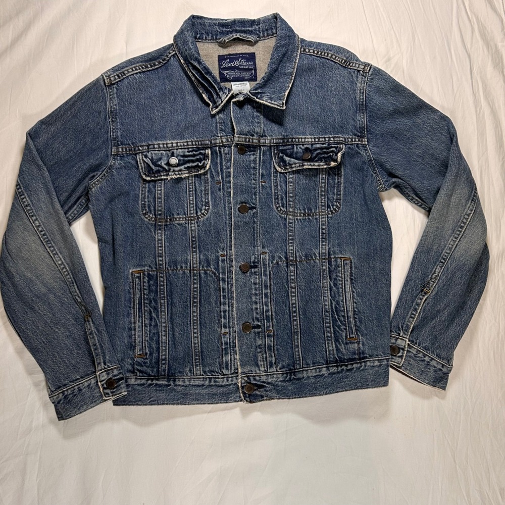 Levi Strauss Signature Mens Anime Custom Denim Jacket Blue Sharingan Killua L - Picture 2 of 8